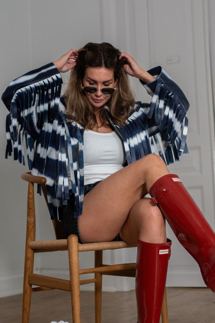 Stand Studio, Charlotta Fringle Jacket, Ocean Tie Dye